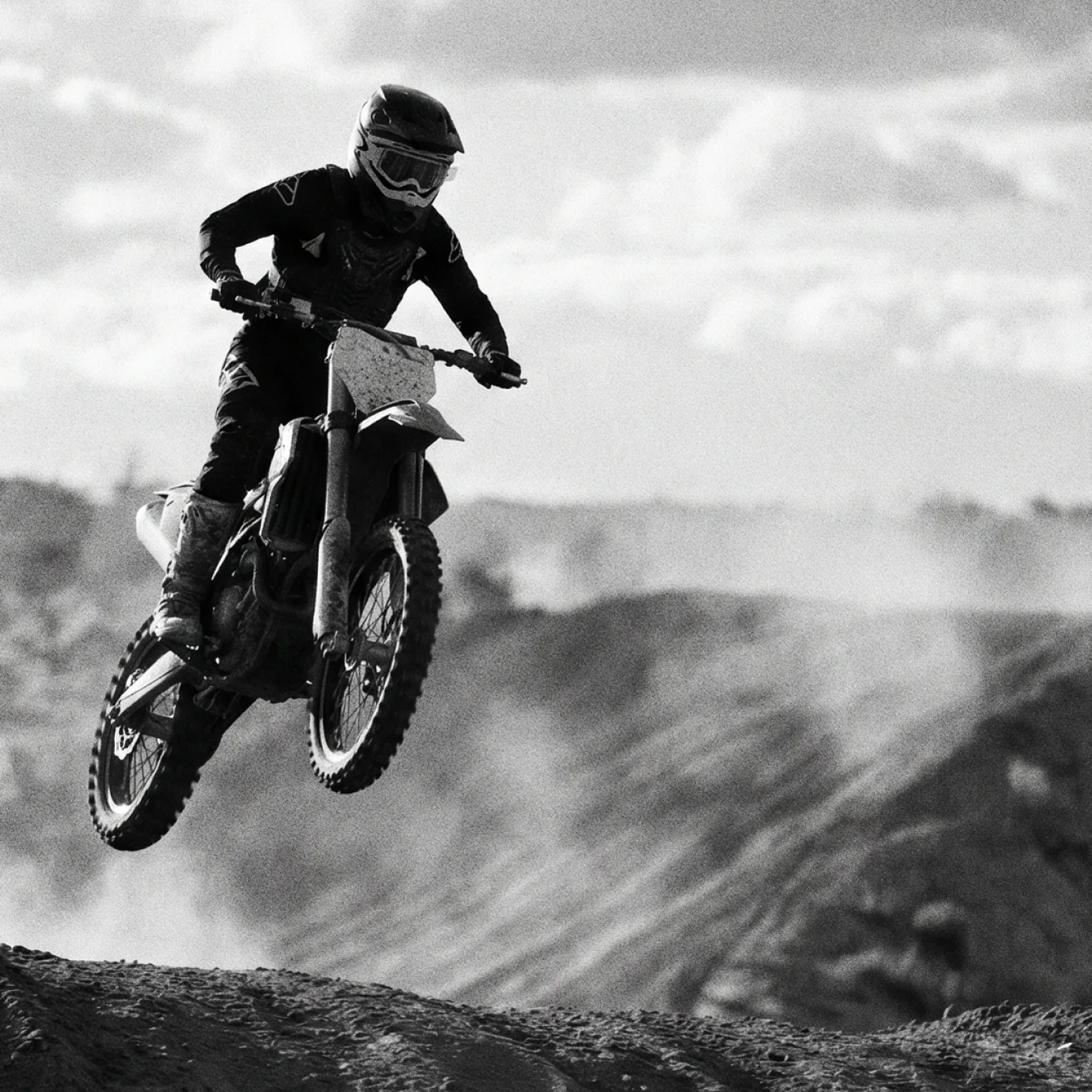 Motocross rider in action